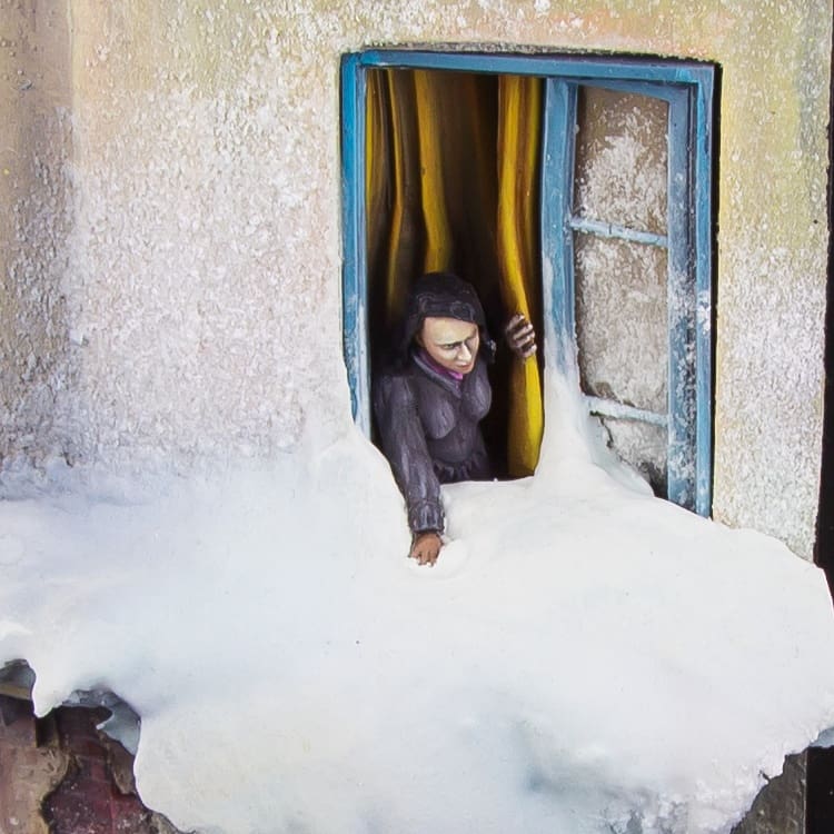 1/35 building diorama under snow in Minsk Belarus